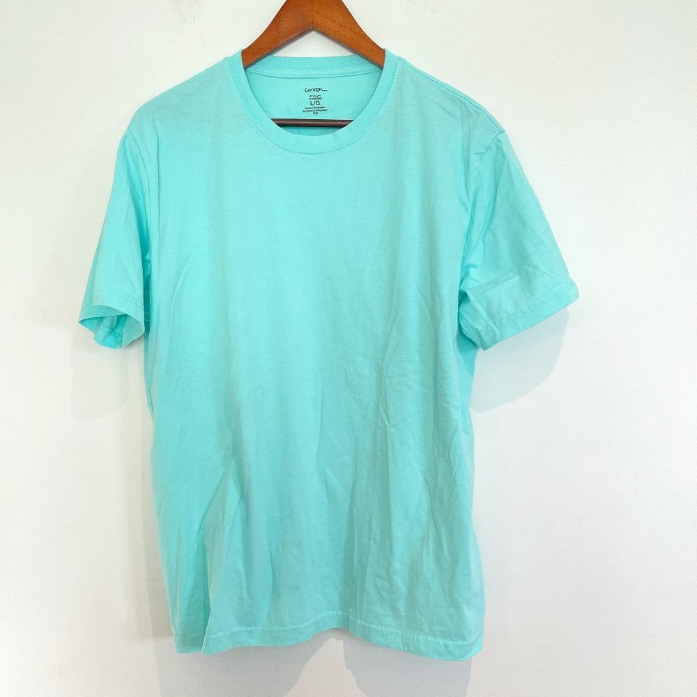 George Men Light Green Crewneck Short Sleeve Regular Fit T Shirt Size L NWOT